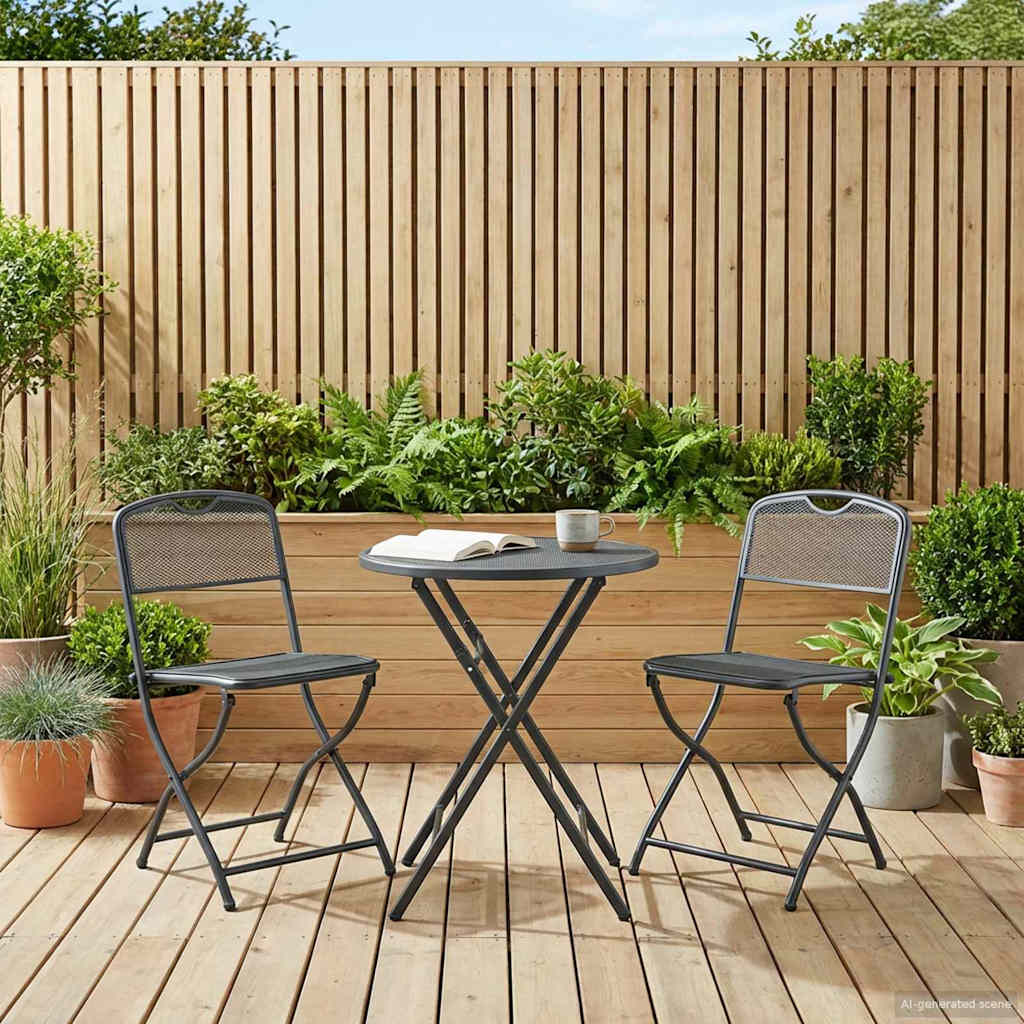 Vidaxl tuinstoelen 2 st antraciet ijzer converteerbaar