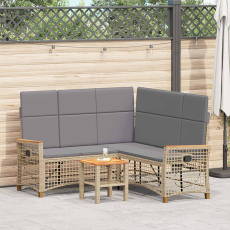 Vidaxl tuin ligbankset 5-aantal zitplaatsen beige en licht grijs