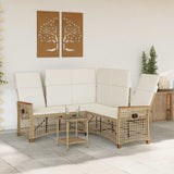 Vidaxl tuin ligbankset 5-aantal zitplaatsen beige en crème wit