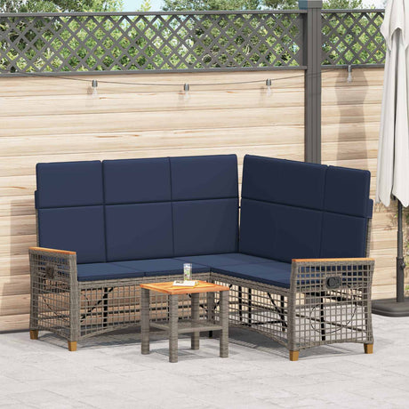 Vidaxl tuin ligbankset 5-aantal zitplaatsen grijs en marineblauw