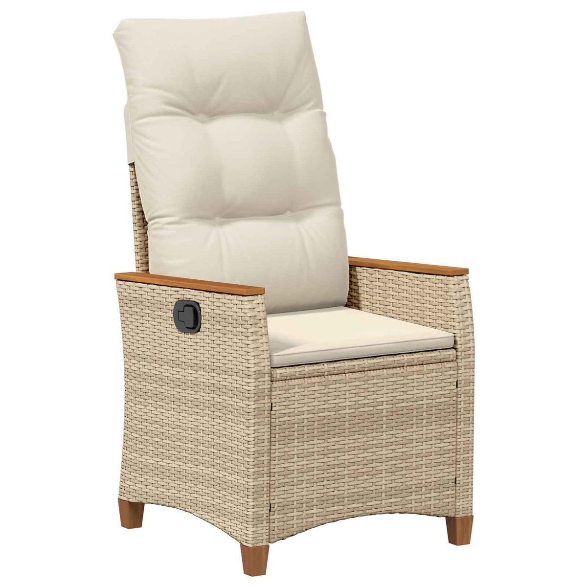 Vidaxl verstelbare tuinstoel beige en crème 64 x 57,5 x 112 cm