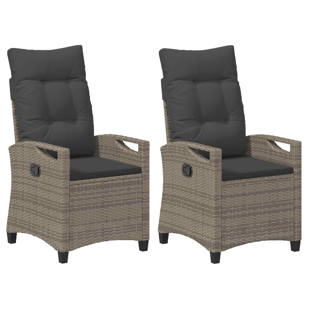 Vidaxl tuinstoel 2 st grijs en donkergrijs staal en polyester