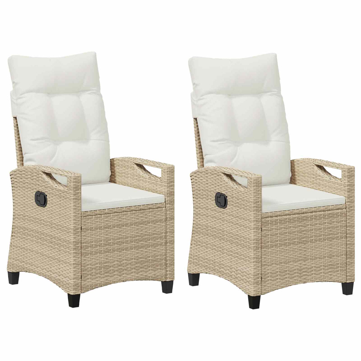 Vidaxl tuinstoel 2 st beige en crème staal en polyester
