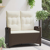 Vidaxl tuinbank bruin en crème 105 x 60 x 112 cm staal en polyester