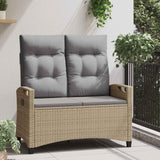 Vidaxl tuinbank met kussen beige en licht grijs 105 x 60 x 112 cm