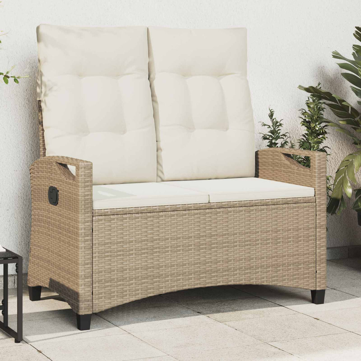 Vidaxl tuinbank beige en crème 105 x 60 x 112 cm staal en polyester