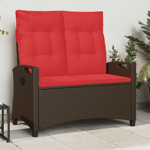 Vidaxl tuinbank bruin en rood 105 x 60 x 112 cm staal en polyester