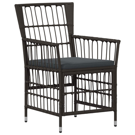 Vidaxl tuinstoelen 2 st zwart pe rattan, staal en polyester stof