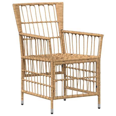Vidaxl tuinstoelen 2 st naturel pe rattan, staal en polyester stof