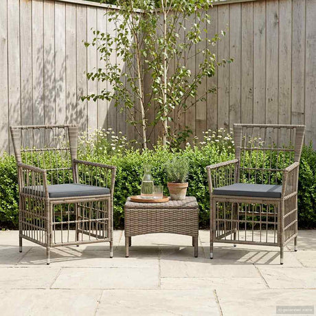 Vidaxl tuinstoelen 2 st grijs pe rattan, staal en polyester stof