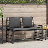 Vidaxl tuinbank 2 -seater 116 x 55 x 82 cm staal en poly rattan