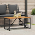 Vidaxl buiten tafel zwart 80 x 40 x 40 cm staal en poly rattan