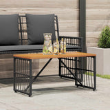 Vidaxl buiten tafel zwart 80 x 40 x 40 cm staal en poly rattan