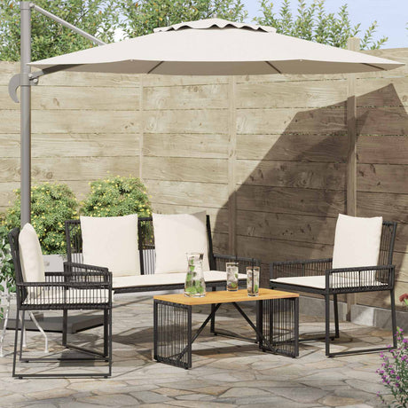 Vidaxl tuinset met kussen 4 stuks zwart en crème wit polyrattan
