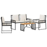 Vidaxl tuinset met kussen 4 stuks zwart en crème wit polyrattan