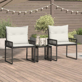Vidaxl buitenmeubelset 7 st zwart en cream wit poly rattan