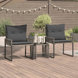 Vidaxl buitenmeubelset 7 st grijs en donkergrijs poly rattan
