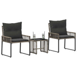 Vidaxl buitenmeubelset 7 st grijs en donkergrijs poly rattan