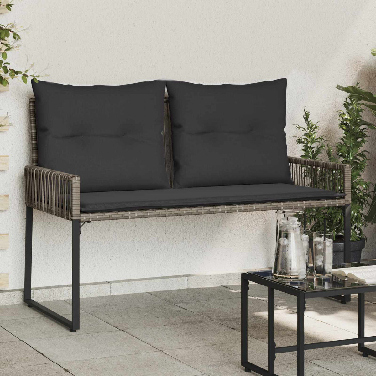Vidaxl tuinbank 2 -seater 4 st 110 x 59 x 82 cm poly rattan