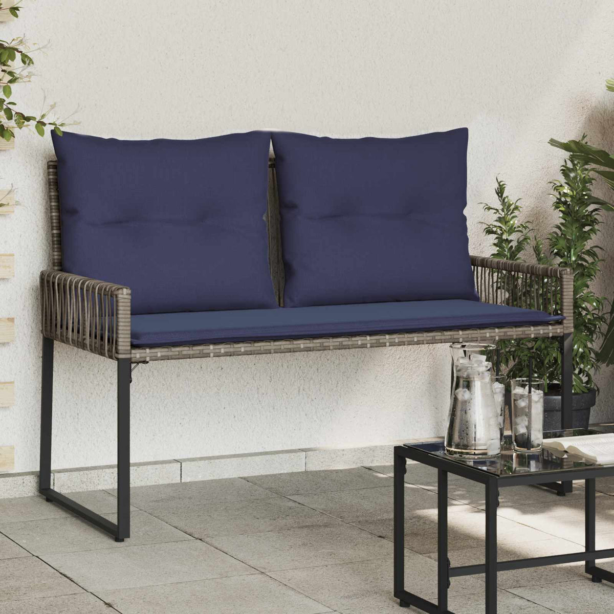 Vidaxl tuinbank 2 -seater 4 st 110 x 59 x 82 cm poly rattan