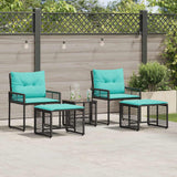Vidaxl buitenmeubelset 5 st zwart en turquoise