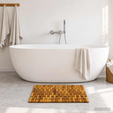 Vidaxl badmatten 2 st naturel 44 x 60 cm massief acaciahout