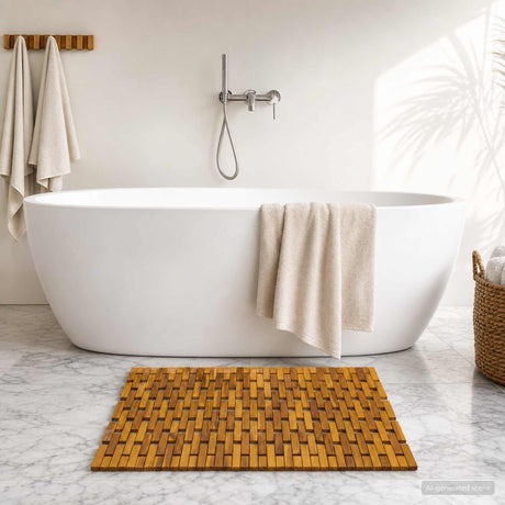 Vidaxl badmatten naturel 55 x 80 cm massief acaciahout