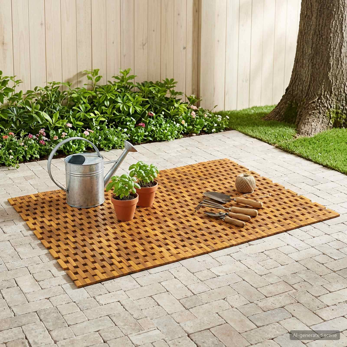 Vidaxl badmatten naturel 105 x 160 cm massief acaciahout
