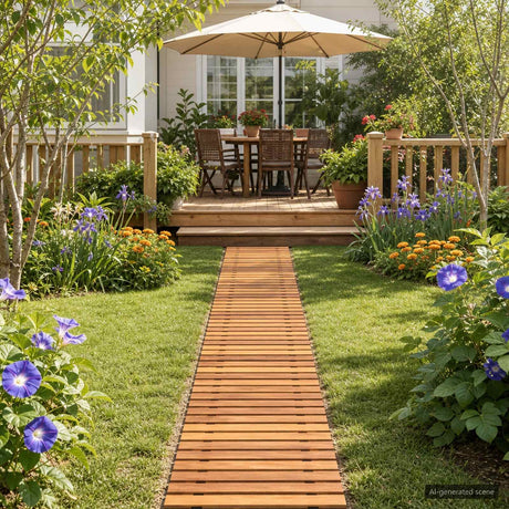 Vidaxl tuinpad naturel 200 x 40 cm massief acaciahout