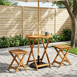Vidaxl vouw tuin tafel naturel ø60 x 75 cm massief acaciahout