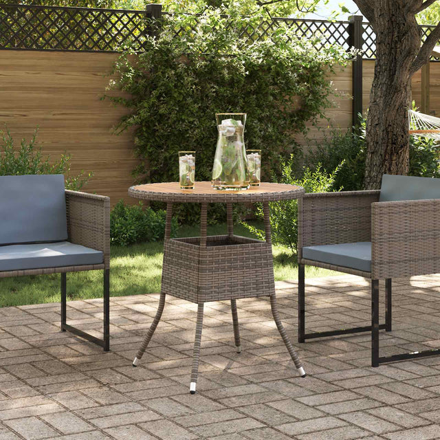 Vidaxl dinertafel grijs en acacia 70 x 70 x 73 cm massief acaciahout