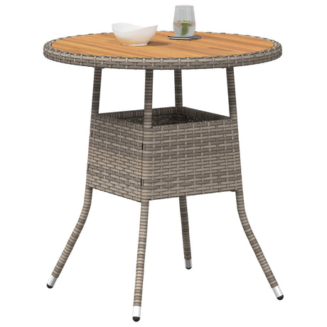 Vidaxl dinertafel grijs en acacia 70 x 70 x 73 cm massief acaciahout