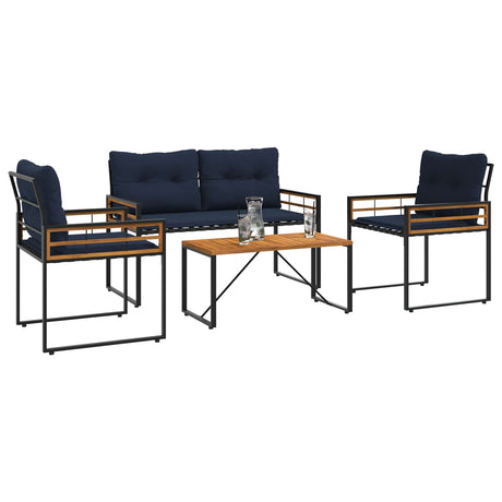 Vidaxl buitenmeubelset 4 st marineblauw