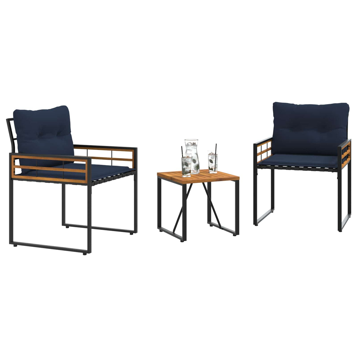 Vidaxl buitenmeubelset 3 st marineblauw