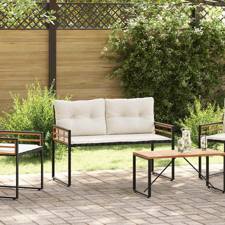 Vidaxl houten laag bank 114 x 55 x 77 cm crème rechthoekig