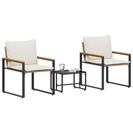 Vidaxl meubelsets 3 st beige en crème wit rattan