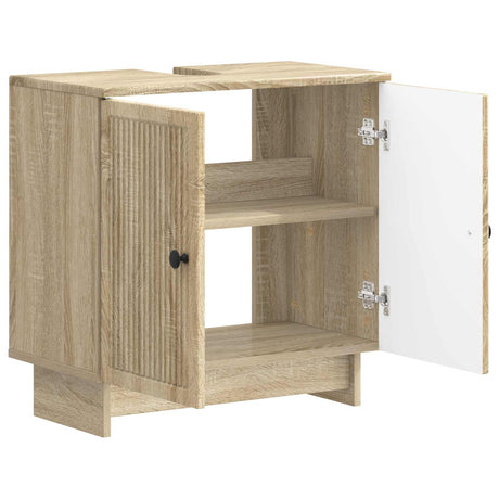 Vidaxl badkamer wastafelkast ede sonoma eiken 59,5 x 31,5 x 59 cm
