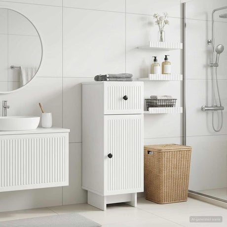 Vidaxl badkamer opbergkast ede hoogglans wit 30 x 31 x 80 cm