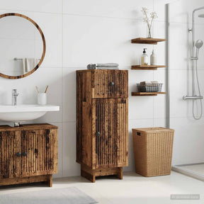 Vidaxl badkamer opbergkast ede oud hout 30 x 31 x 80 cm bewerkt hout