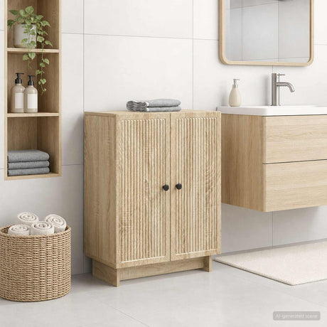 Vidaxl badkamer opbergkast ede sonoma eiken 59,5 x 31 x 80 cm