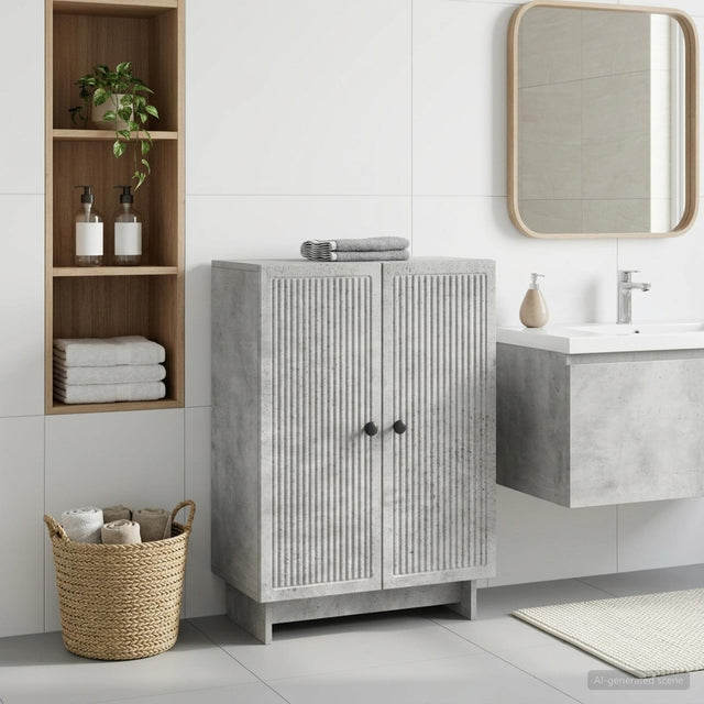 Vidaxl badkamer opbergkast ede betongrijs 59,5 x 31 x 80 cm