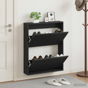 Vidaxl wandgemonteerde schoenkast ede 71 x 17 x 86 cm bewerkt hout