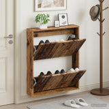 Vidaxl wandgemonteerde schoenkast ede 71 x 17 x 86 cm bewerkt hout