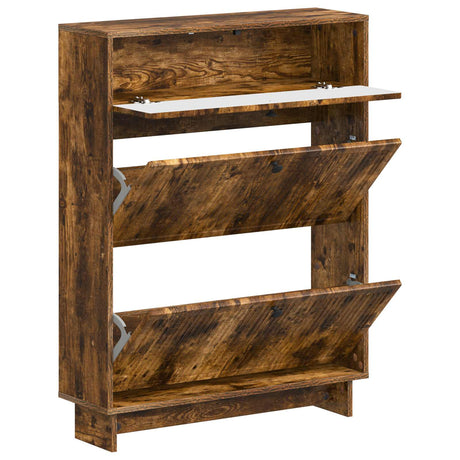 Vidaxl schoenenkast ede 78 x 24 x 103 cm bewerkt hout gerookt eiken