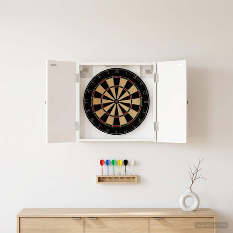 Vidaxl dartbord kabinet ede wit 52,5 x 10,5 x 53,5 cm bewerkt hout