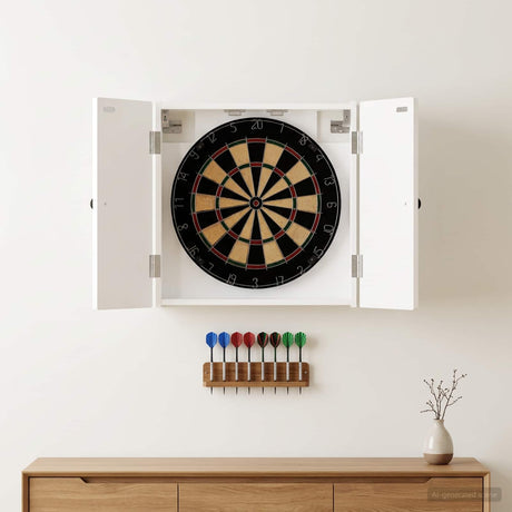 Vidaxl dartbord kabinet ede hoogglans wit 52,5 x 10,5 x 53,5 cm