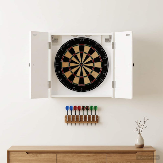 Vidaxl dartbord kabinet breda hoogglans wit 52,5 x 10,5 x 53,5 cm