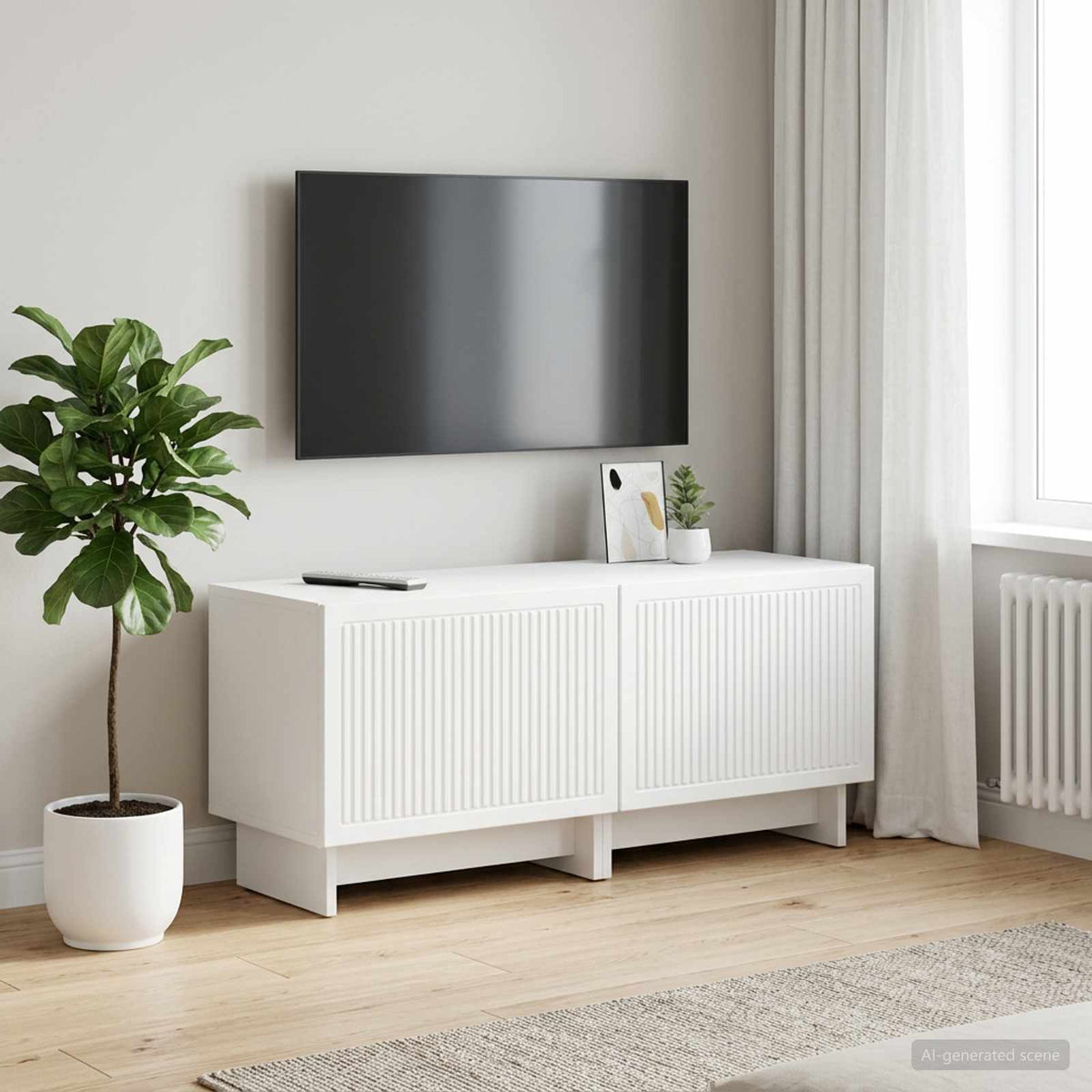 Vidaxl tv-meubel wit bewerkt hout