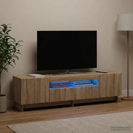 Vidaxl led tv-meubel ede 153 x 35 x 43 cm sonoma eiken bewerkt hout