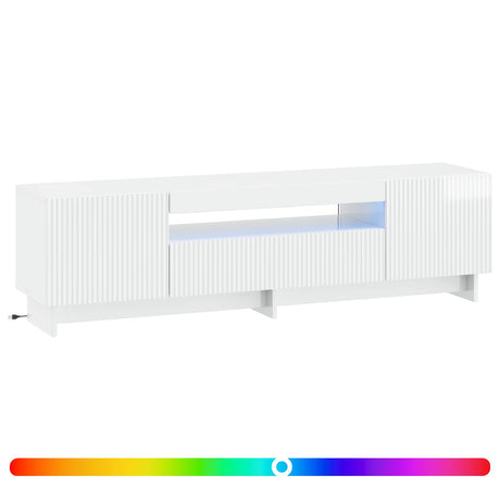Vidaxl led tv-meubel ede 153 x 35 x 43 cm hoogglans wit bewerkt hout